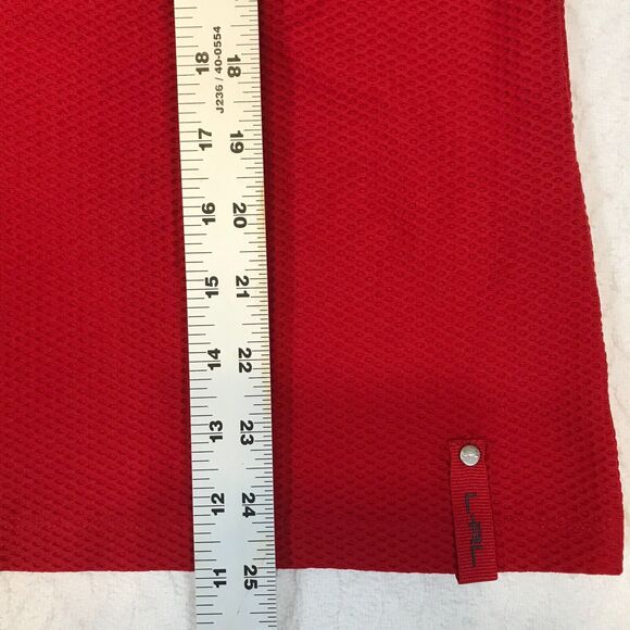 L-RL RALPH LAUREN Women Active RED BLOCK SWEATER, SILVER LOGO & ZIPPER, SZ L - Picture 5 of 8